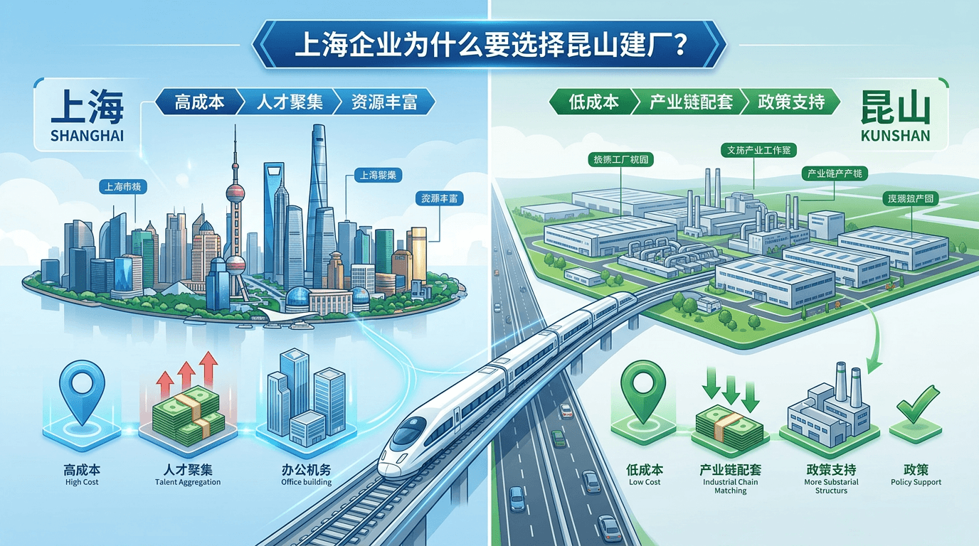 上海企业为什么要选择昆山建厂?成本对比分析