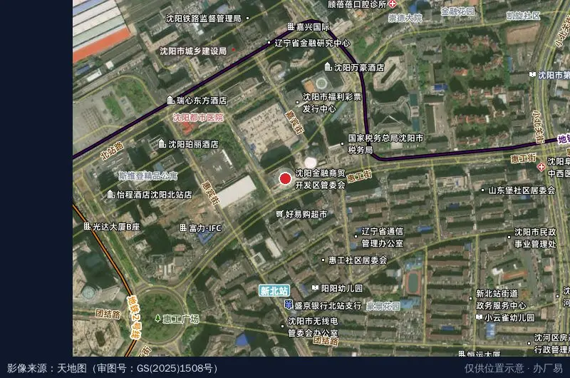 沈阳金融商贸经济技术开发区卫星位置示意图