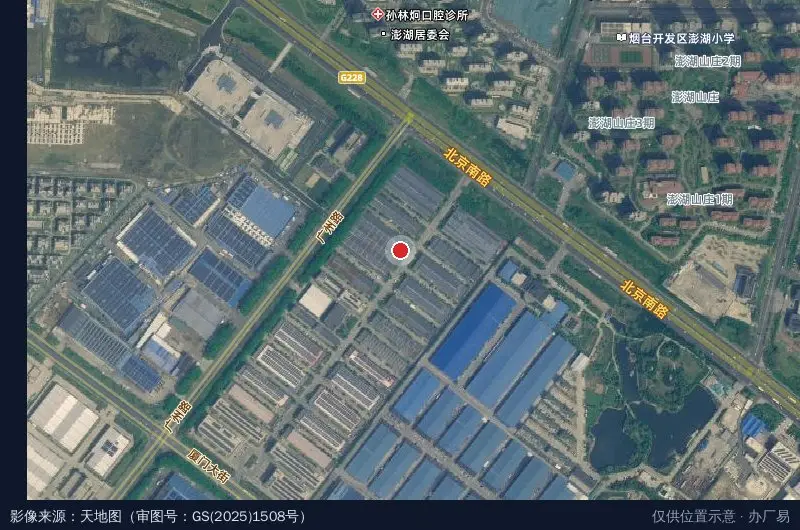 烟台鸿安工业园卫星位置示意图