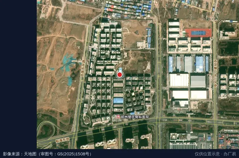 郑州中兴产业园卫星位置示意图