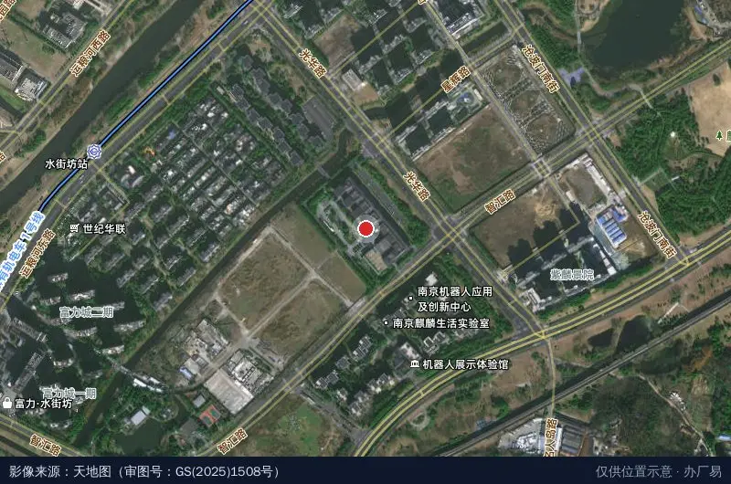 南京市麒麟科技创新园卫星位置示意图