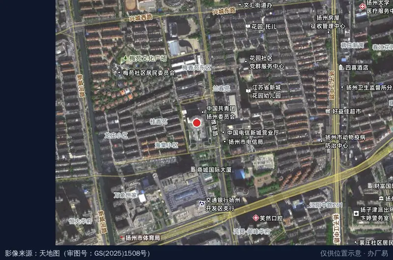 扬州经济技术开发区卫星位置示意图