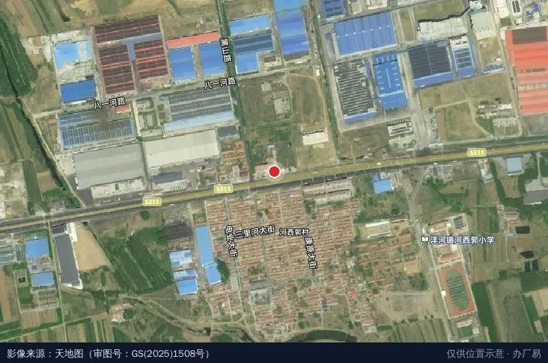 胶州市洋河镇艾山工业园卫星位置示意图