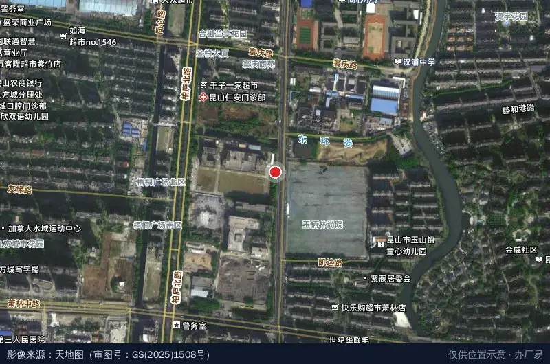 昆山开发区高科技工业园卫星位置示意图