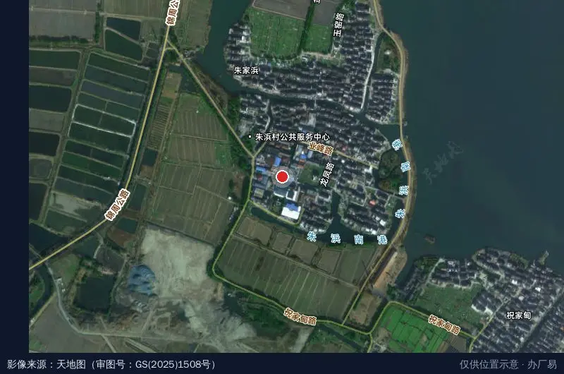 朱浜工业区卫星位置示意图
