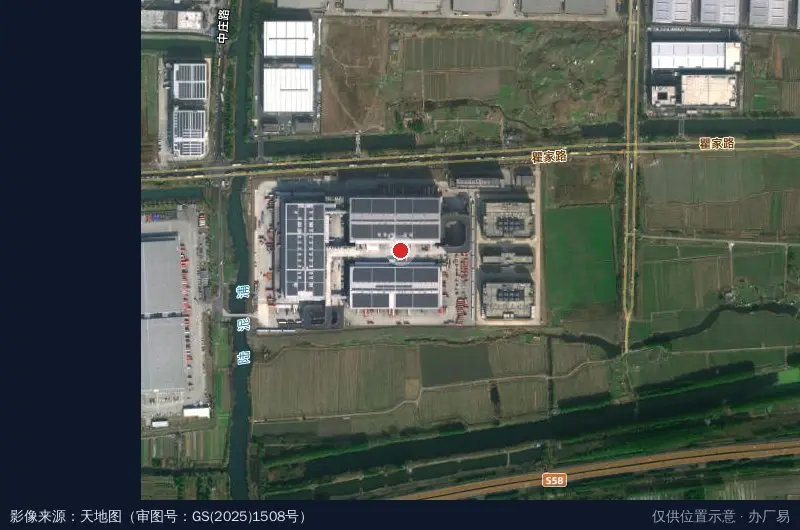 京东亚洲一号昆山千灯园区2期卫星位置示意图