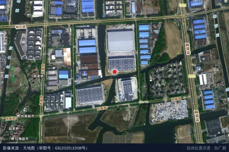 宇培昆山巴城物流园卫星位置示意图