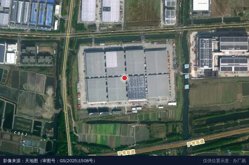 京东亚洲一号苏州昆山物流园卫星位置示意图