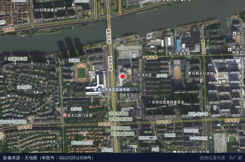 昆山纽安捷新能源汽车产业园卫星位置示意图
