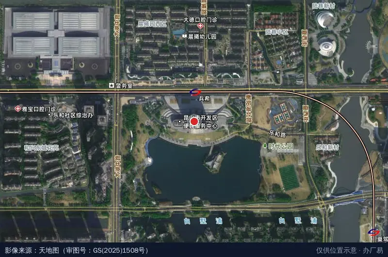 昆山经济技术开发区卫星位置示意图