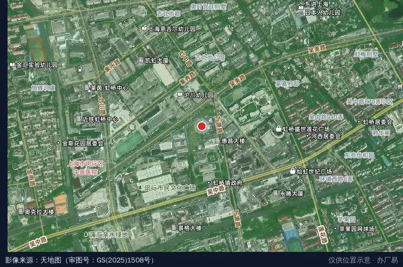 上海虹霞实业公司工业园区南区卫星位置示意图