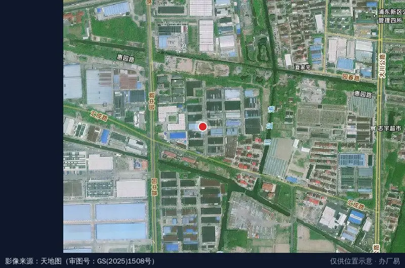 南汇工业园区6幢厂房卫星位置示意图