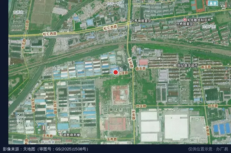 永丰街道工业园区卫星位置示意图