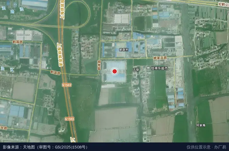 明康汇生鲜一号(上海)物流园卫星位置示意图