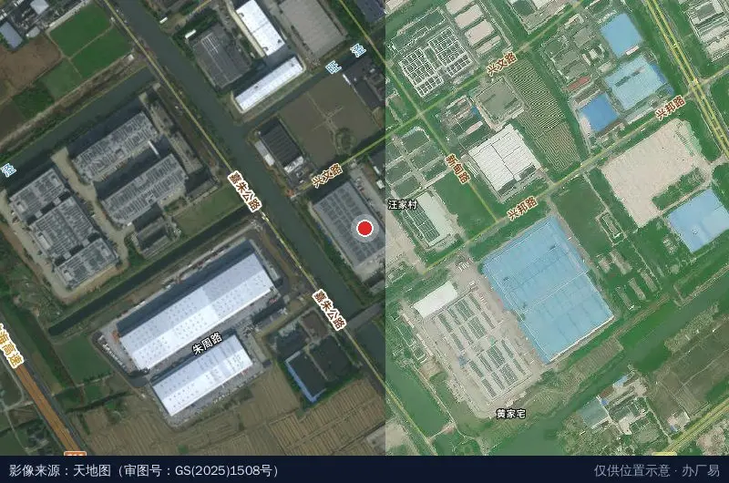京东亚洲一号上海嘉定物流园2区卫星位置示意图