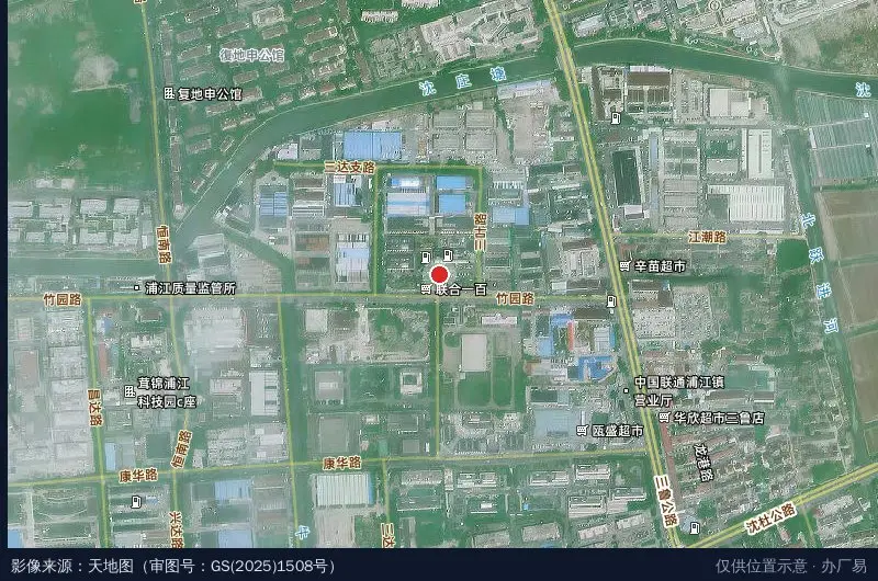 浦江168产业园卫星位置示意图