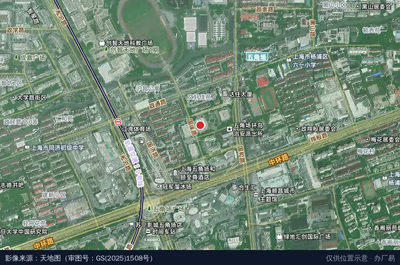 上海竖新经济开发区卫星位置示意图