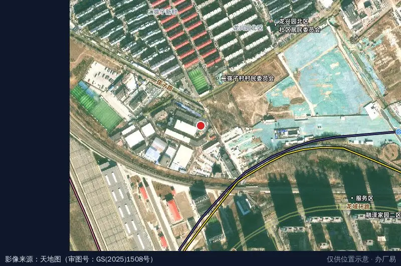 龙祥制版集团工业园2号院1号楼112室卫星位置示意图