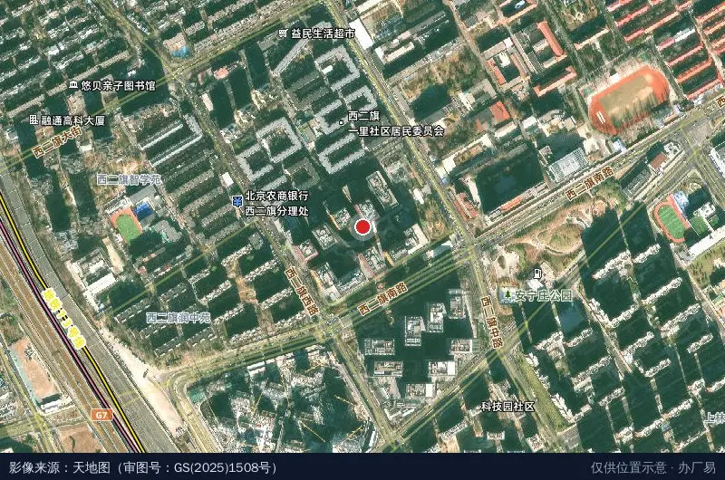 上地·元中心卫星位置示意图
