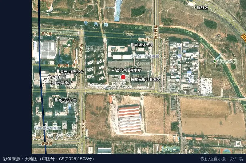中国(北京)星光视听产业基地卫星位置示意图