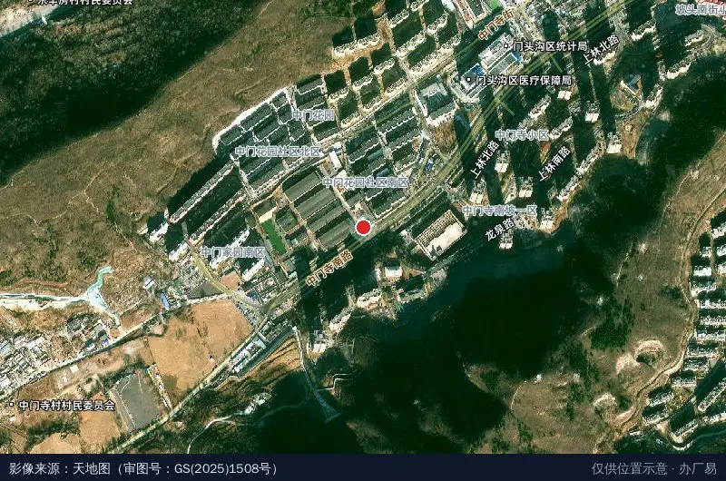 中关村门头沟科技园(分园)卫星位置示意图