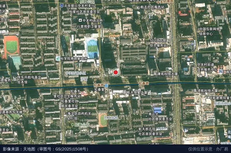 北京卫星制造厂科技园卫星位置示意图