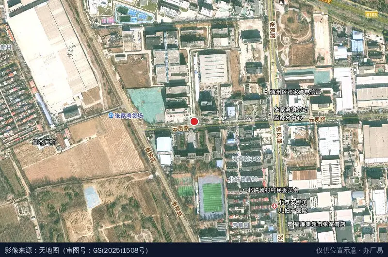 北京时尚科技产业园卫星位置示意图