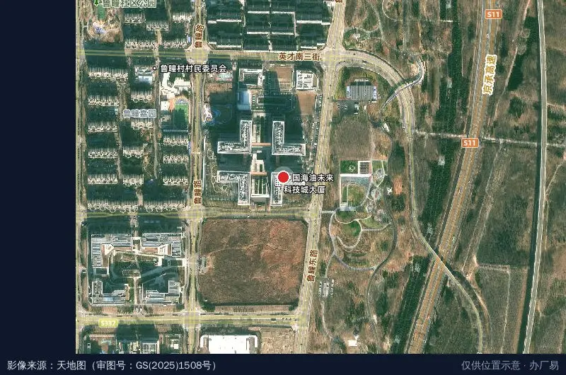 中国海油科技园区B座卫星位置示意图