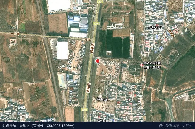 后桥物流园卫星位置示意图