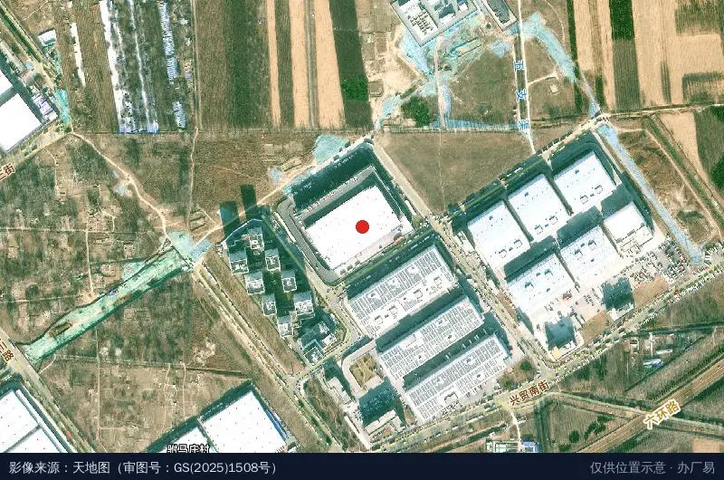 京东亦庄智能产业园北区(兴茂分拣中心)卫星位置示意图