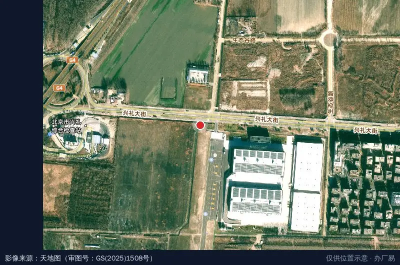 北京市低空安全应急产业园卫星位置示意图