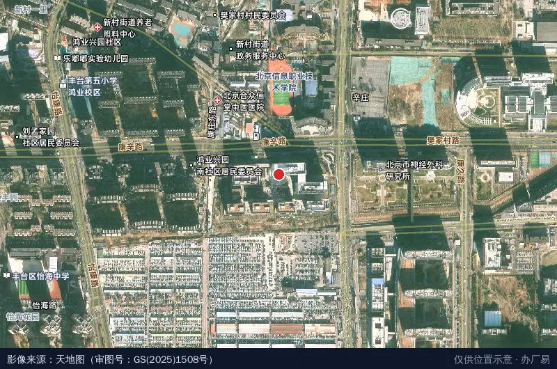 天坛智能医工产业园北门(车行)卫星位置示意图
