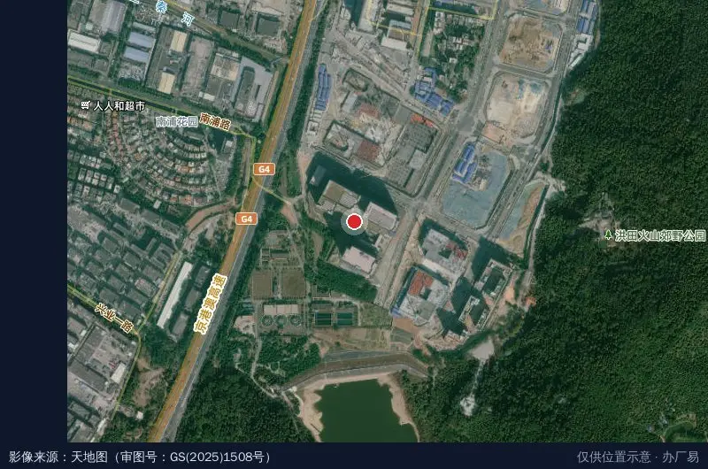 新桥东先进制造产业园一号园区卫星位置示意图