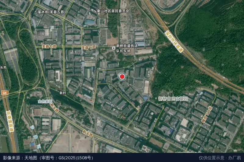 岗仔工业园卫星位置示意图