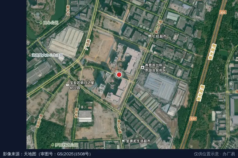 燕罗智能网联汽车产业园卫星位置示意图