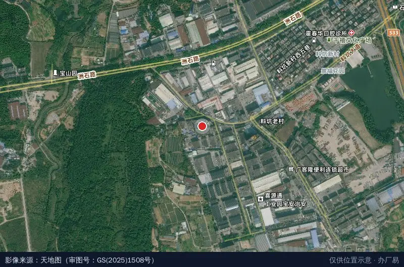 荣盛达工业园卫星位置示意图