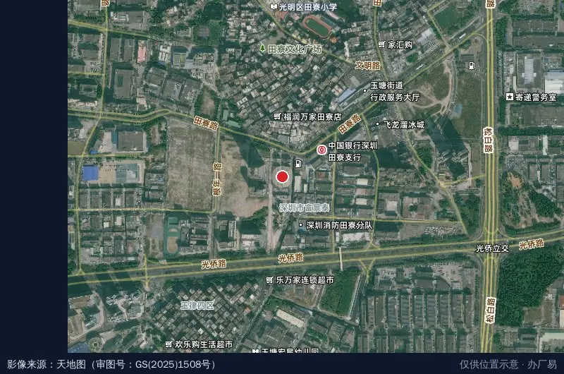 新景工业园卫星位置示意图