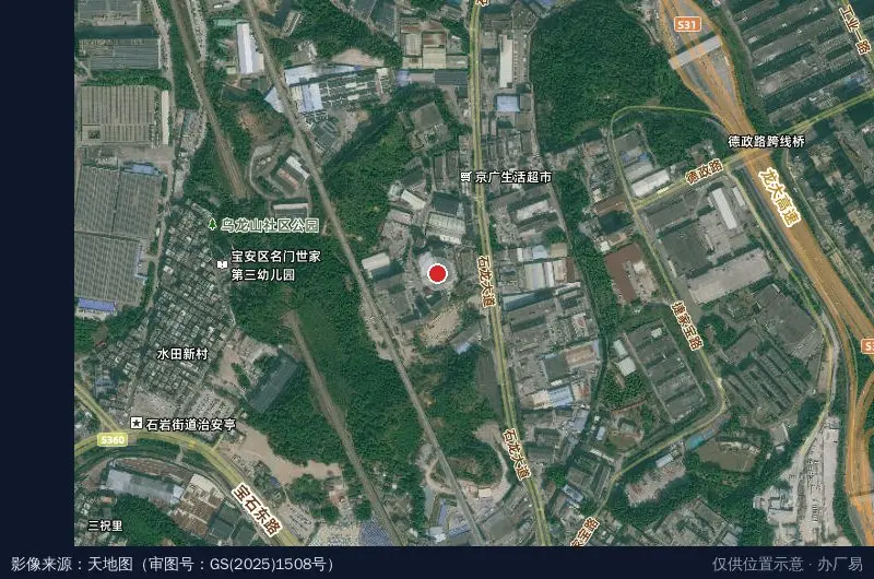 威视达康工业园卫星位置示意图