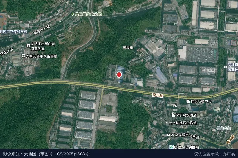 鸿泰辉工业园卫星位置示意图