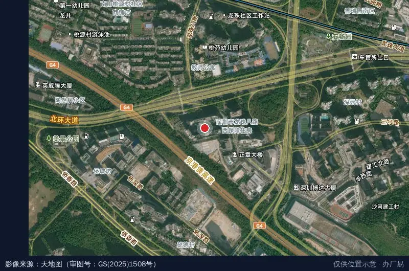 天健云途·创智中心卫星位置示意图