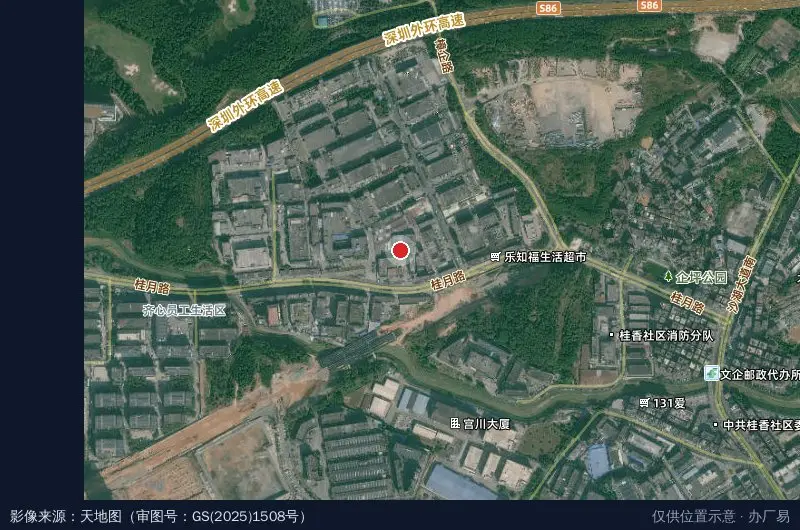 金钰工业园卫星位置示意图