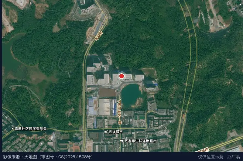 鸿荣源鸿湖科技园卫星位置示意图