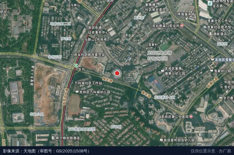 远耀工业园卫星位置示意图