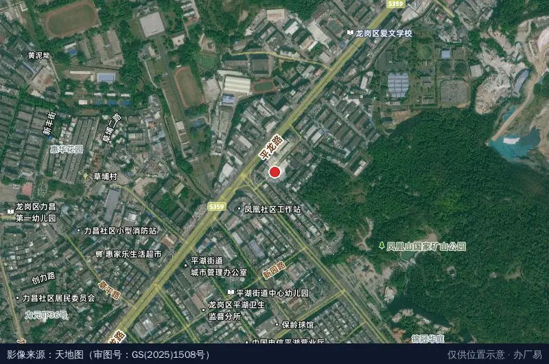 建华工业园卫星位置示意图