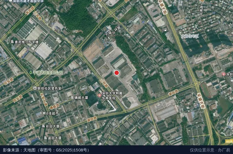 盈冠工业园卫星位置示意图