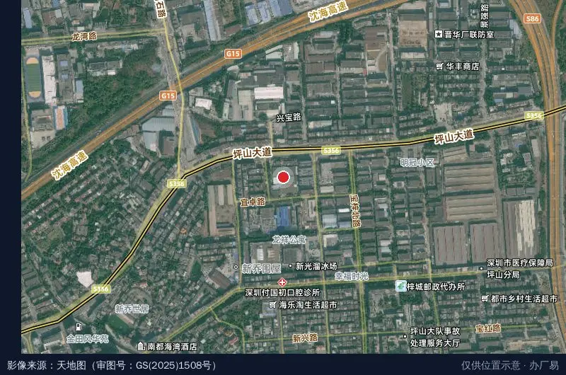 远见工业园卫星位置示意图
