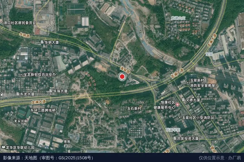 鸿徳汇工业园卫星位置示意图