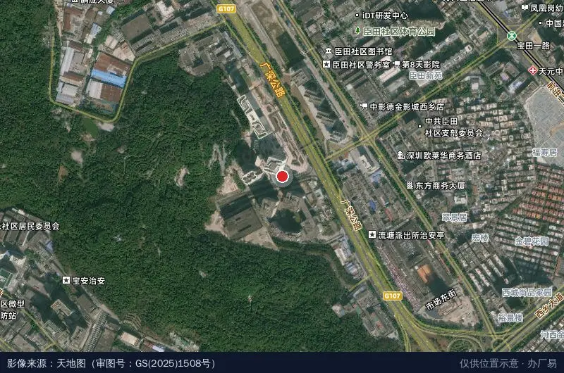 汇智研发中心卫星位置示意图
