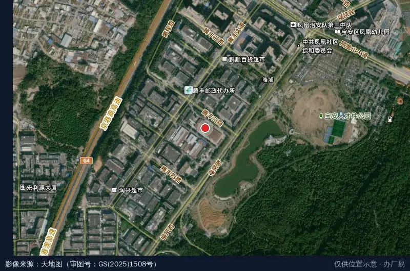 福凤工业园卫星位置示意图