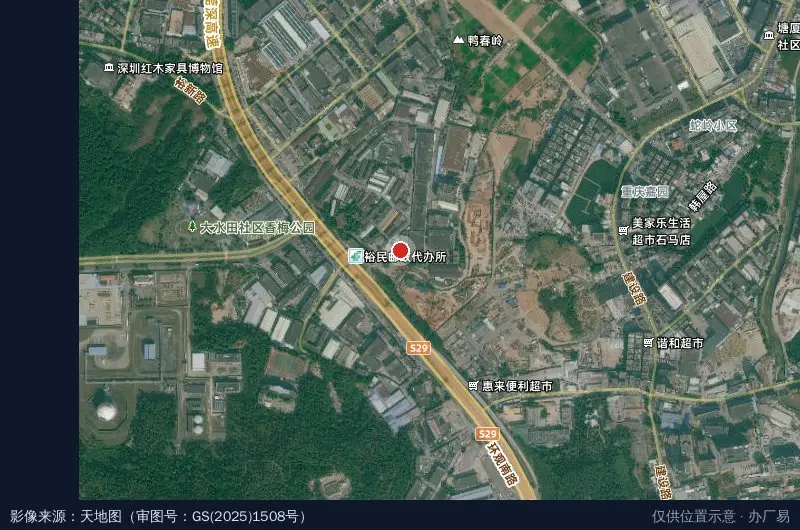 圣博瀚工业园卫星位置示意图